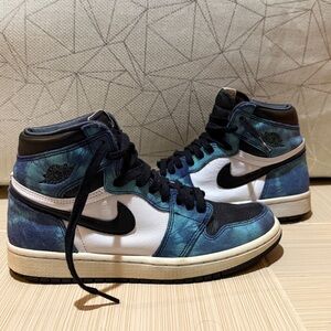 Nike Jordan 1s in Blue Tie Dye